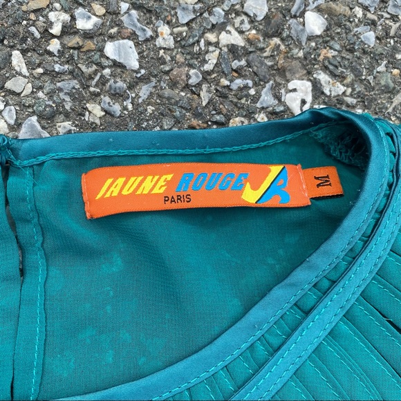 Jaune Rouge Paris Turquoise Teal Green Blue Summer Dress Womens M MD Medium - Picture 4 of 4